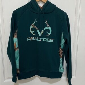 Realtree Men's Teal and Camouflage Hoodie